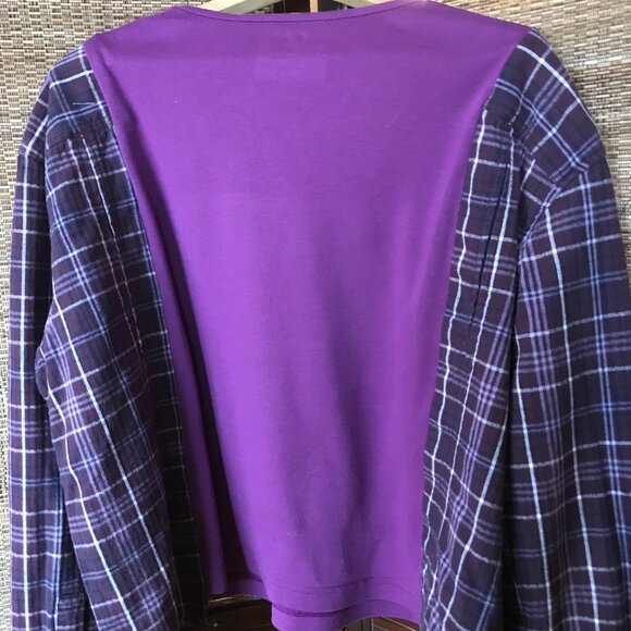 Flannel Tee Upcycle, Size L-XL: Oversized Graphic T-Shirt, Christian Faith Shirt - Picture 5 of 10